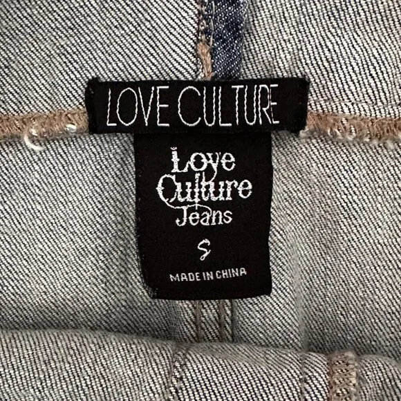 WOMENS LOVE CULTURE JEANS OVERALLS, LIGHT BLUE DENIM, DISTRESSED, MEDIUM SIZE - Picture 2 of 15